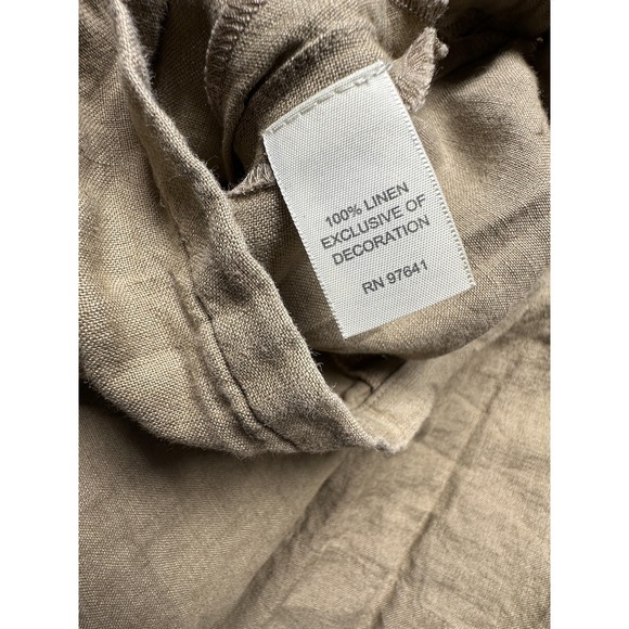 J Jill Skirt Womens 10 Brown 100% Linen A-Line Midi Embroidered Scallop Hem - Picture 6 of 9